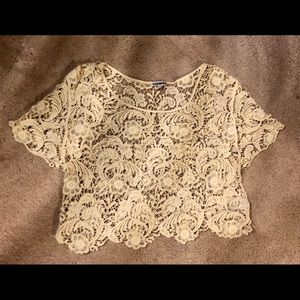 Lace Pattern Crop Top